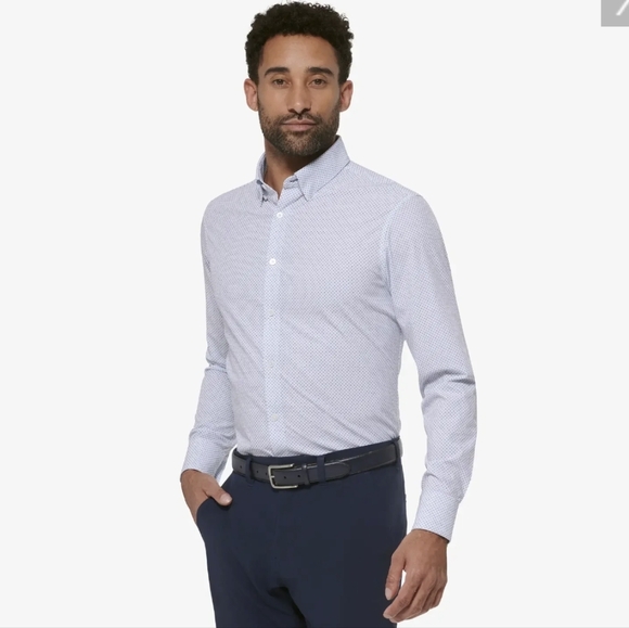 Mizzen+Main Other - NWT Mizzen and Main White Plus Print Shirt Long Sleeved